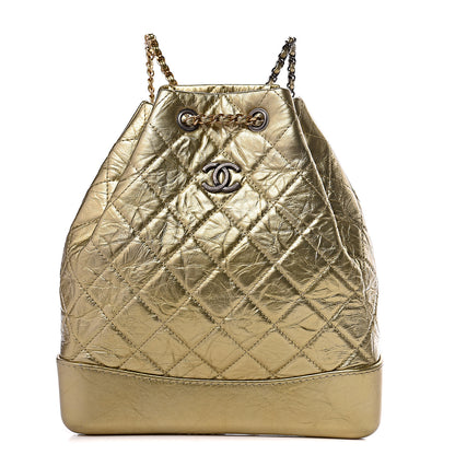 Chanel Metallic Aged Calfskin Quilted Gabrielle Backpack Gold 1 of 11