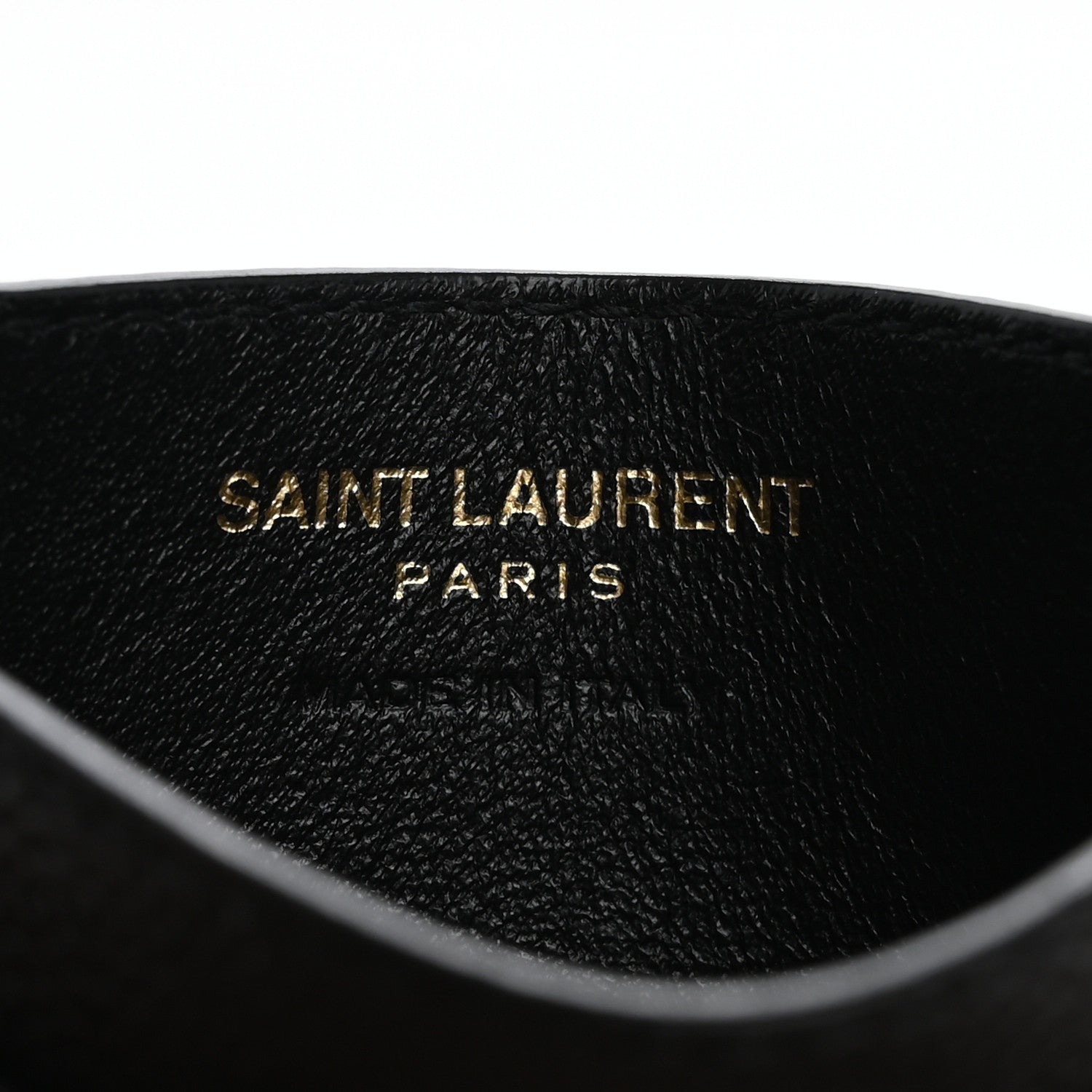 Saint Laurent Grain De Poudre Matelasse Chevron Monogram Credit Card Case Black 6 of 10