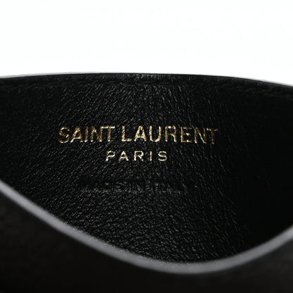 Saint Laurent Grain De Poudre Matelasse Chevron Monogram Credit Card Case Black 6 of 10