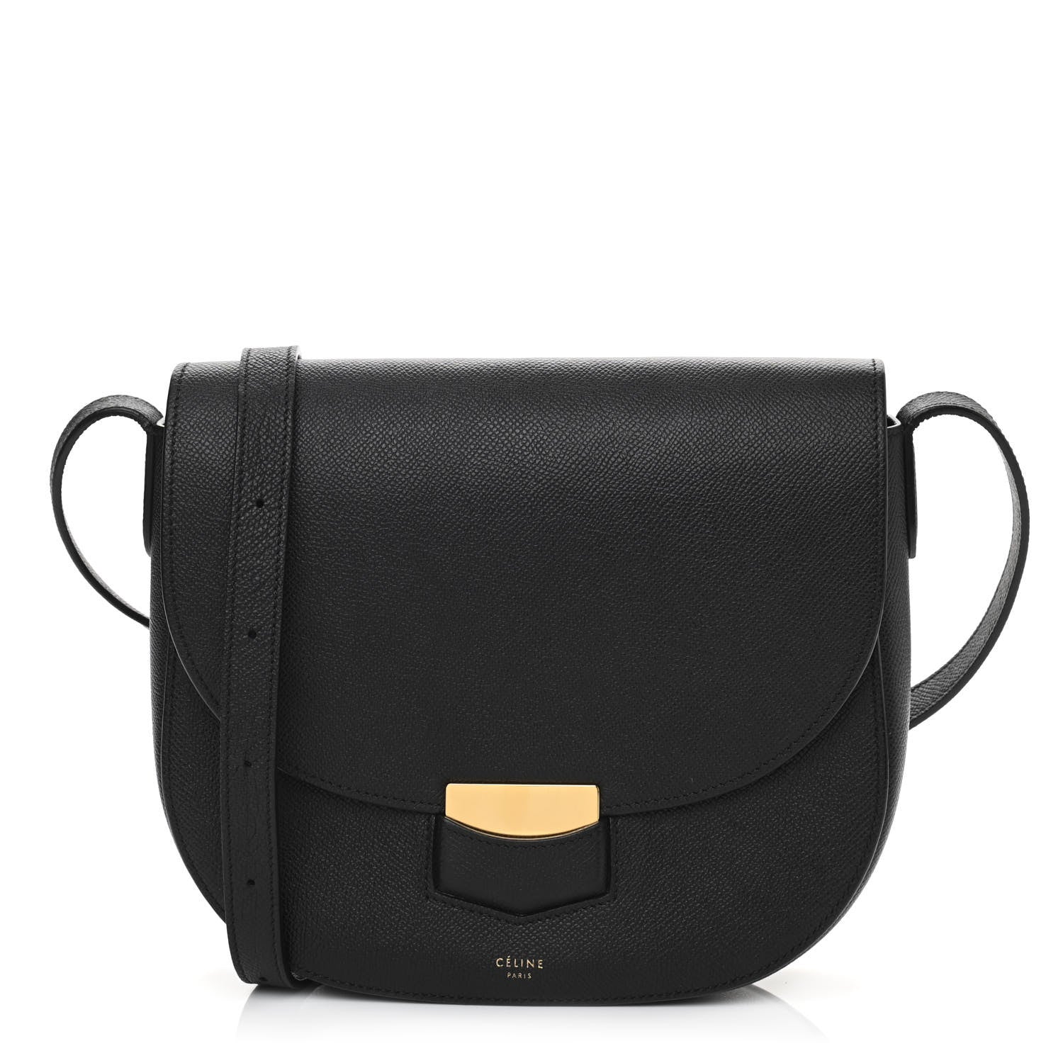 Celine Grained Calfskin Compact Trotteur Black 1 of 11