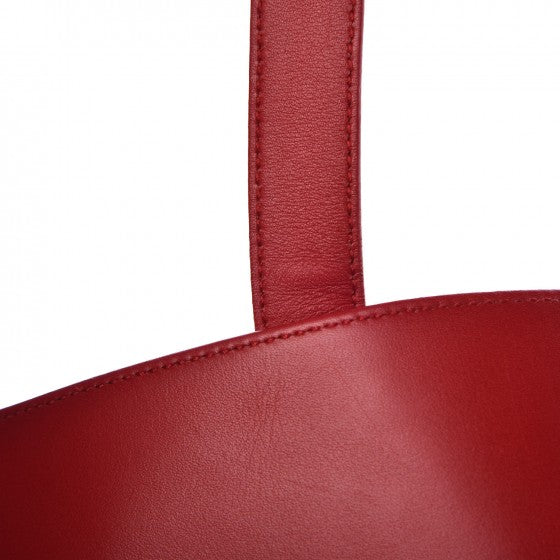 Saint Laurent Calfskin Suede Stud Reversible Shopper Tote Red 18 of 19