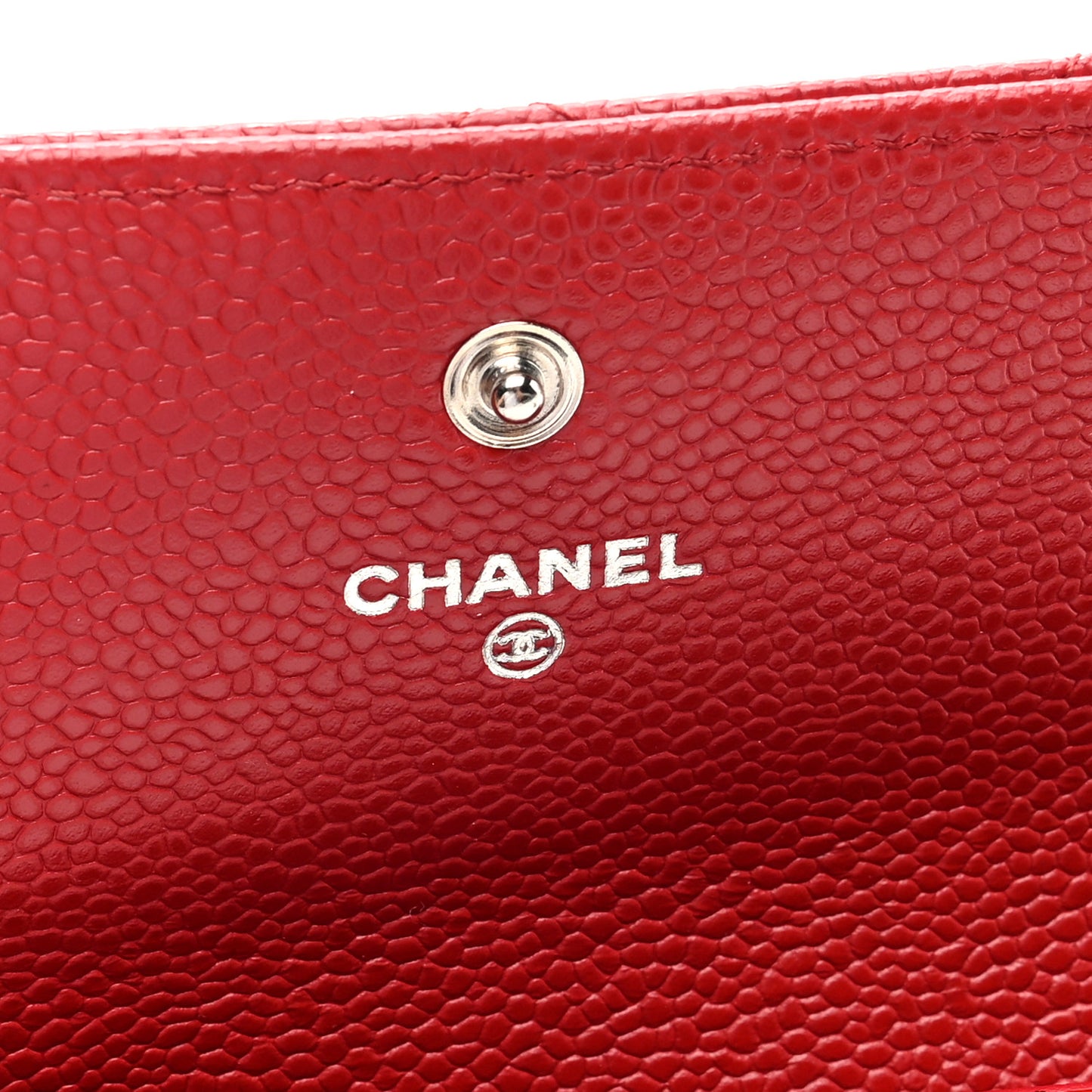 Caviar Quilted Large Gusset Flap Wallet Red