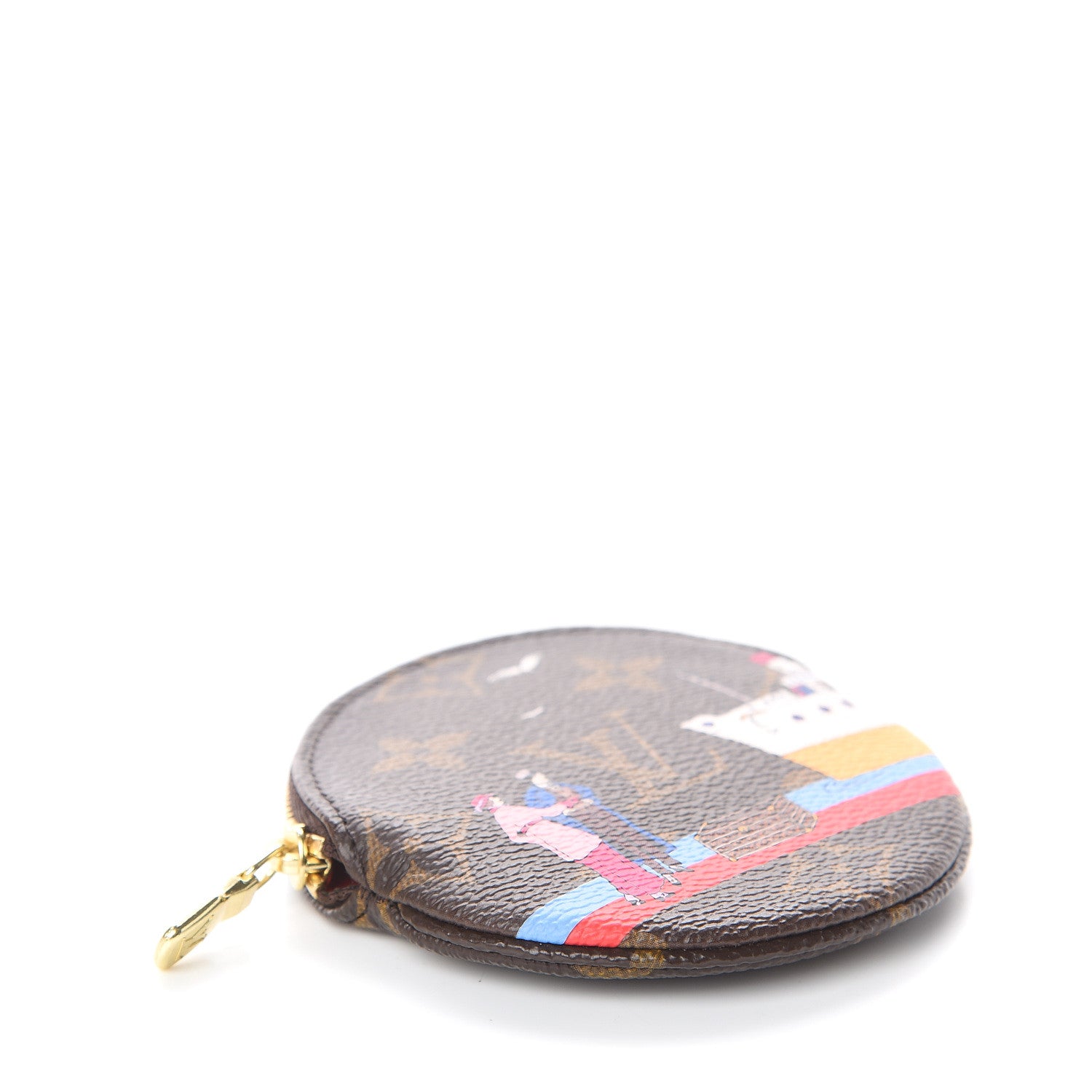 Louis Vuitton Monogram 2016 Christmas Animation Round Coin Purse Rouge 3 of 5