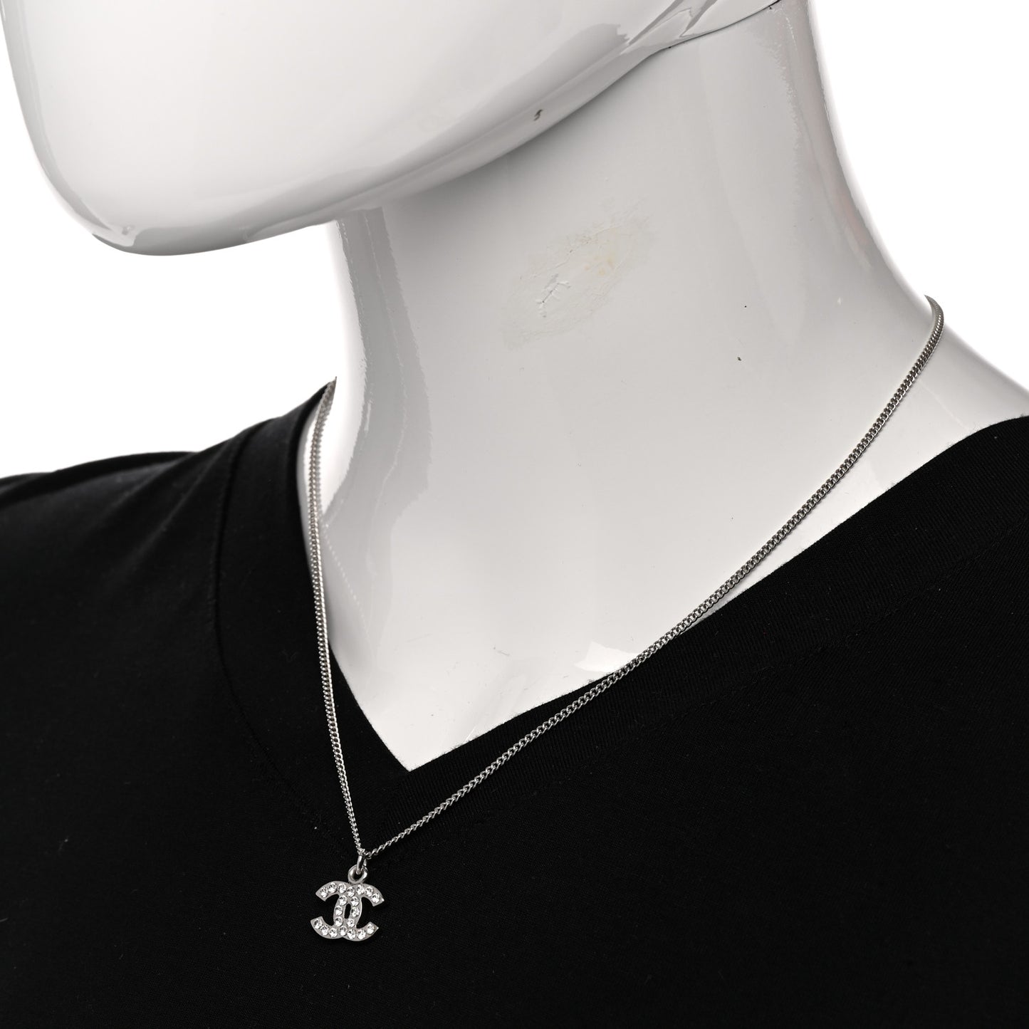 Crystal Timeless CC Necklace Silver
