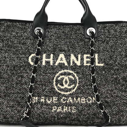 Chanel Mixed Fibers Calfskin Medium Deauville Tote Black 8 of 11