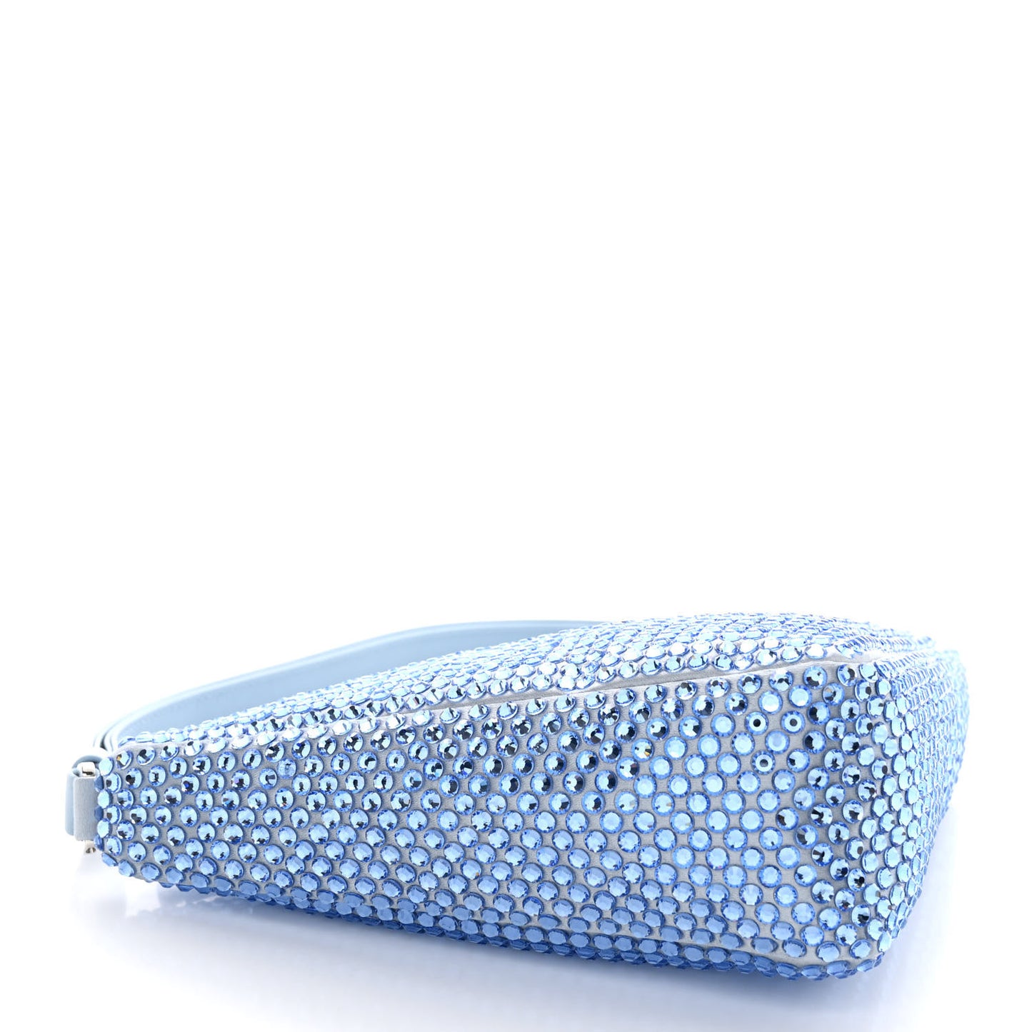 Satin Crystal Triangle Pouch Celeste