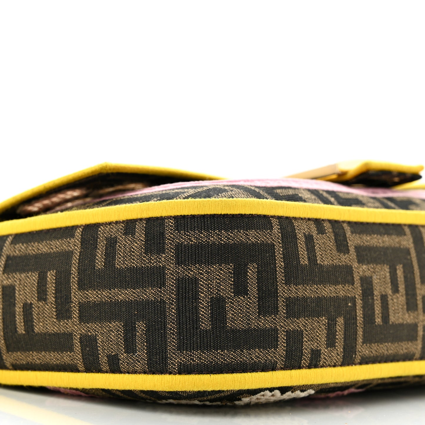 Fabric Jacquard FF Floral Embroidered Baguette Tobacco Moro Multicolor
