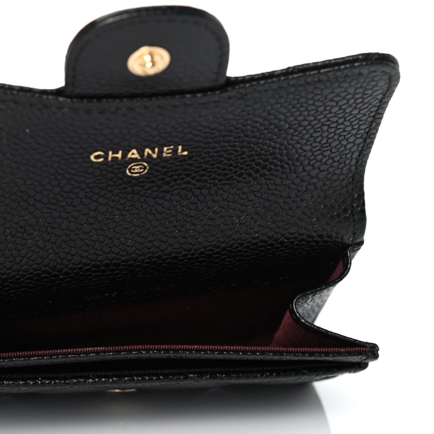 Caviar Quilted Flap Card Holder Black