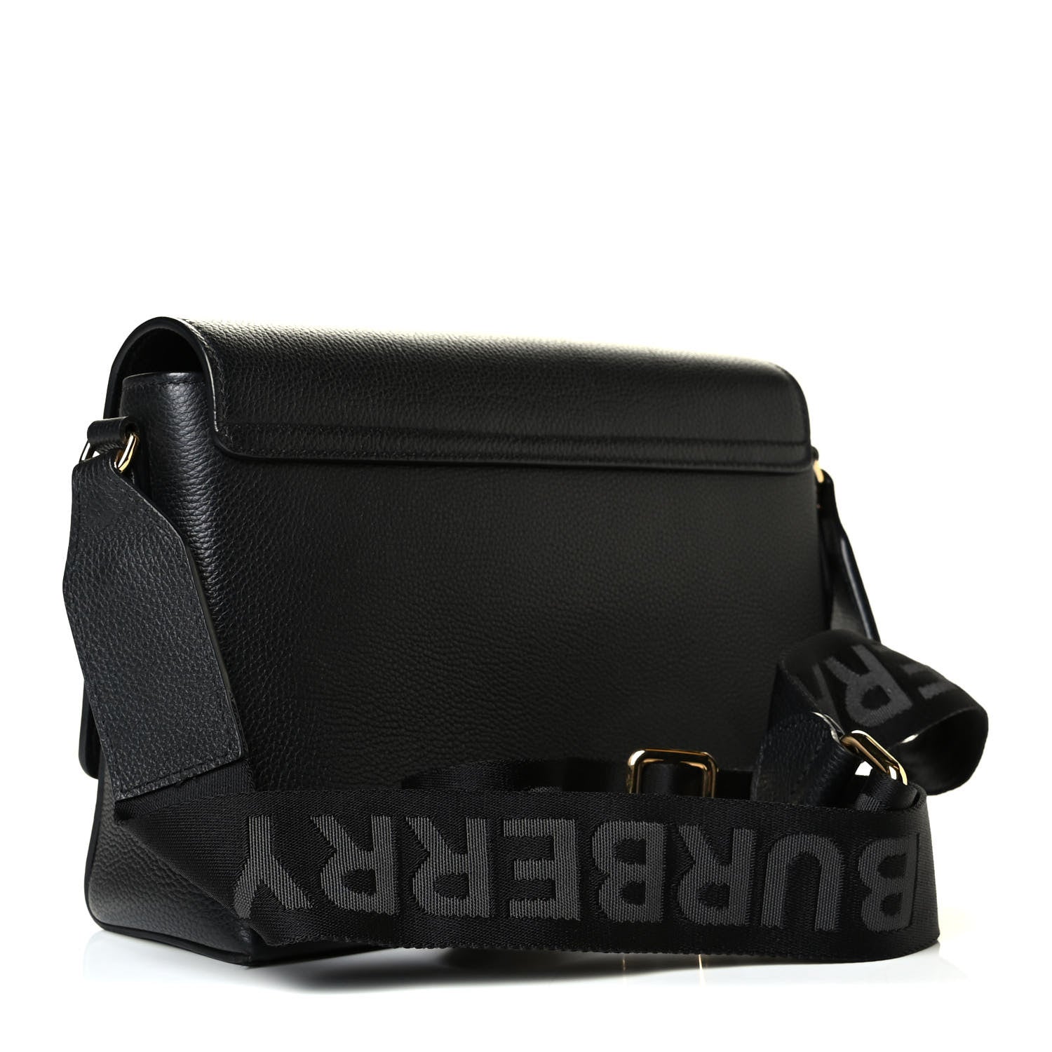 Burberry Grainy Calfskin Vintage Check Note Crossbody Bag Black 2 of 6