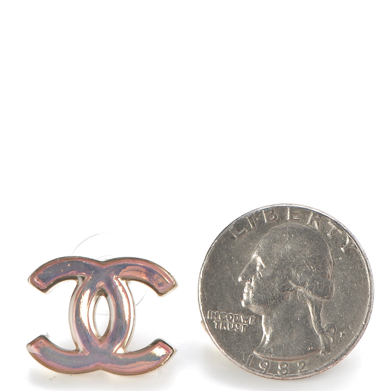 Chanel Iridescent Resin CC Earrings Pink 2 of 7