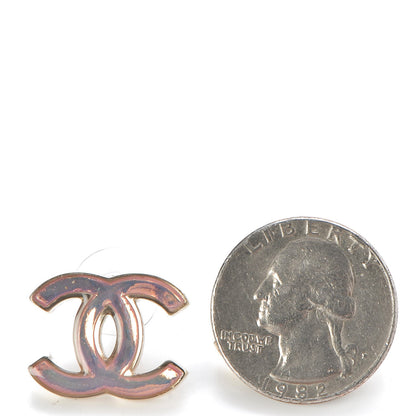 Chanel Iridescent Resin CC Earrings Pink 2 of 7
