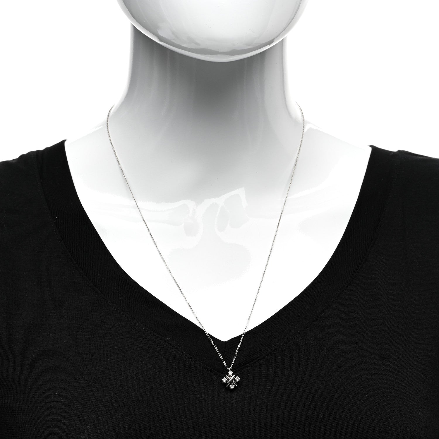 Tiffany Platinum Diamond Schlumberger Lynn Pendant Necklace 2 of 5