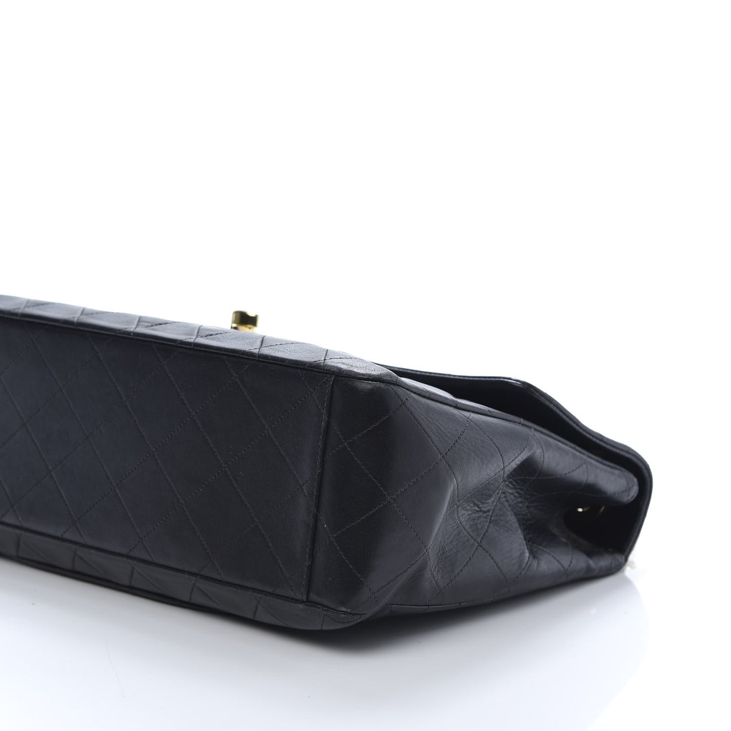 Lambskin Quilted XL Jumbo Single Flap Black