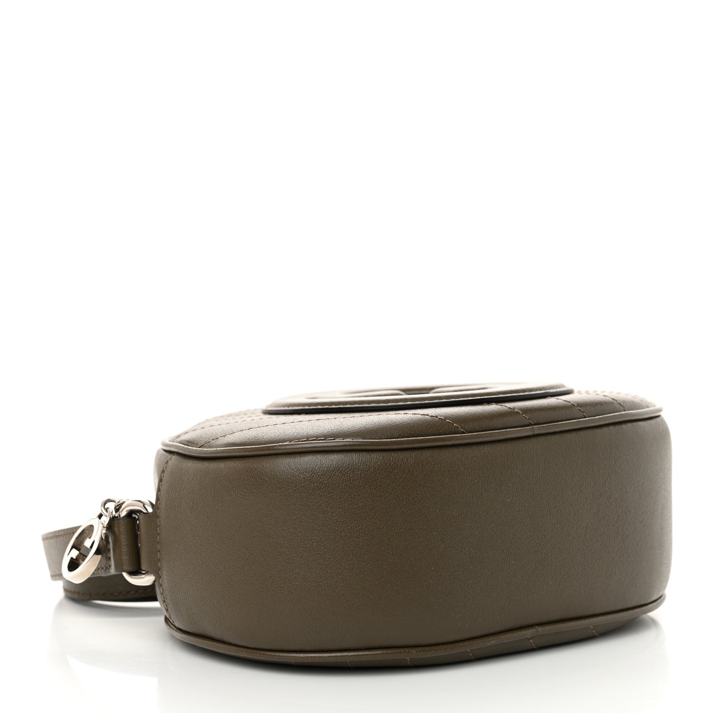 Sakai Be Green Calfskin Diagonal Stitched Mini Blondie Shoulder Bag Craclet Brown
