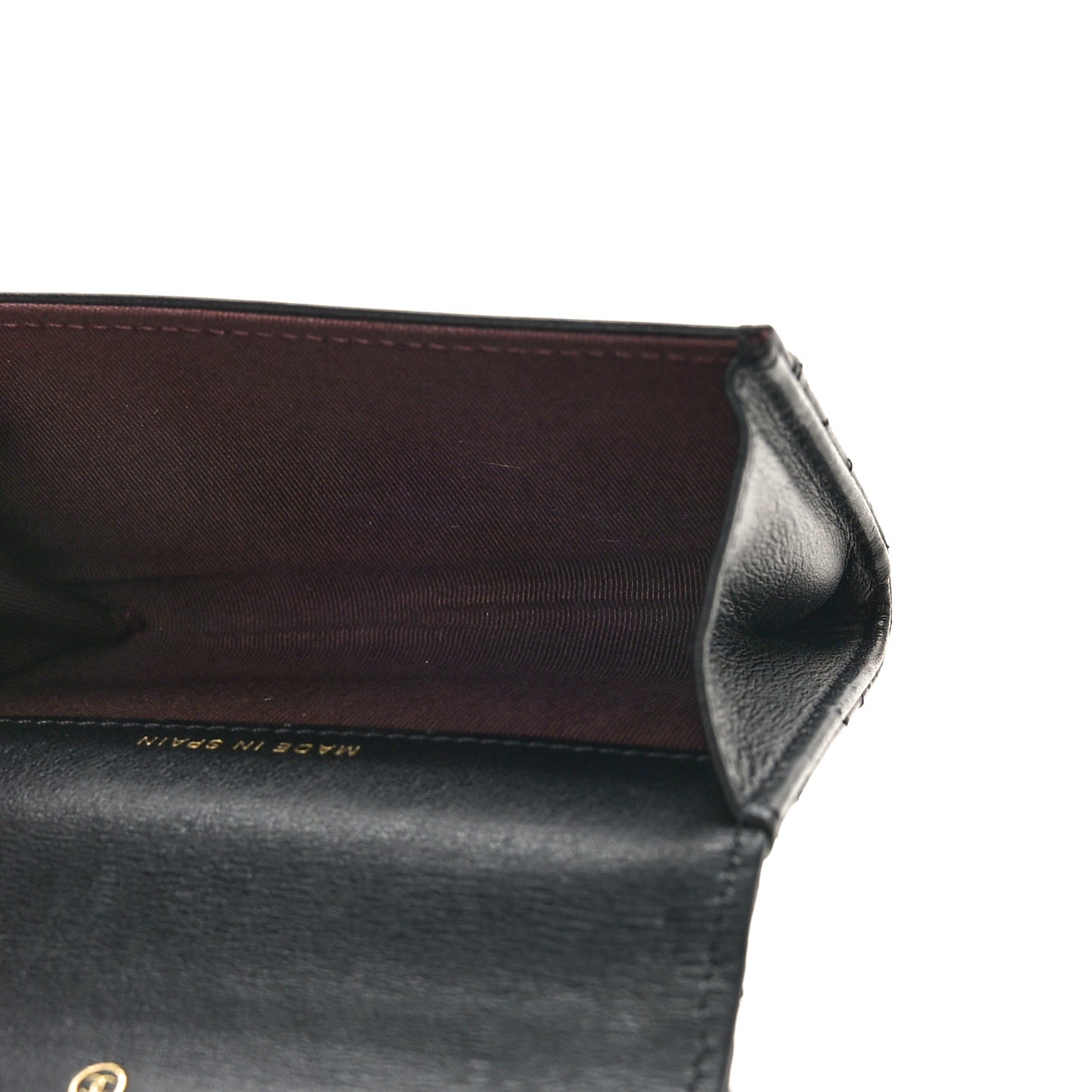 Aged Calfskin Quilted Reissue Flap Card Holder Black