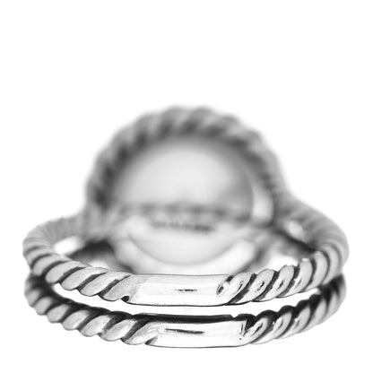 David Yurman Sterling Silver Pearl Cable Ring 52 6 4 of 5