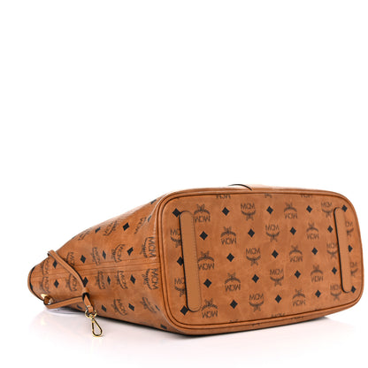 MCM Visetos Medium Liz Reversible Shopper Tote Cognac 4 of 18