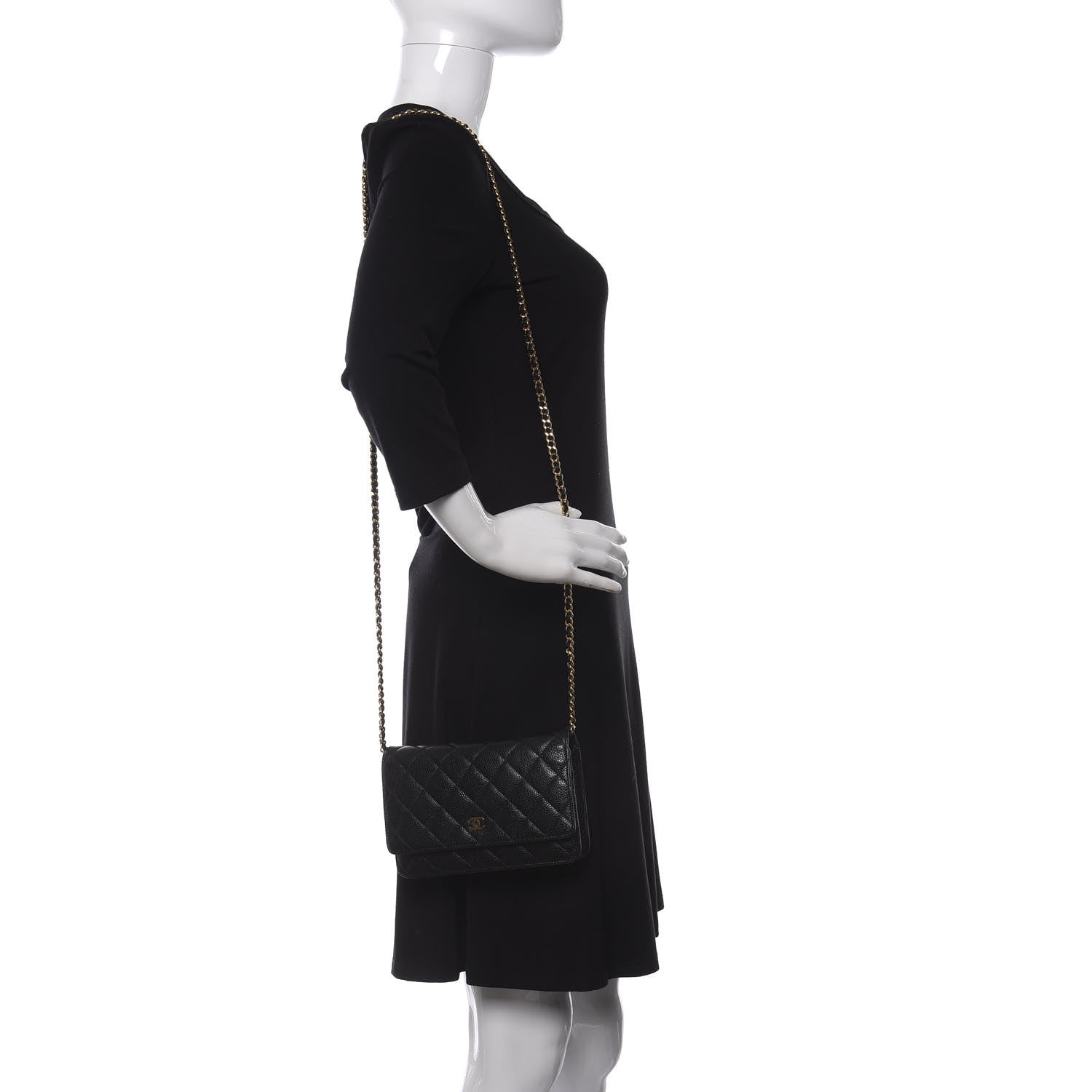 Chanel Caviar Quilted Wallet On Chain WOC Black 2 of 10