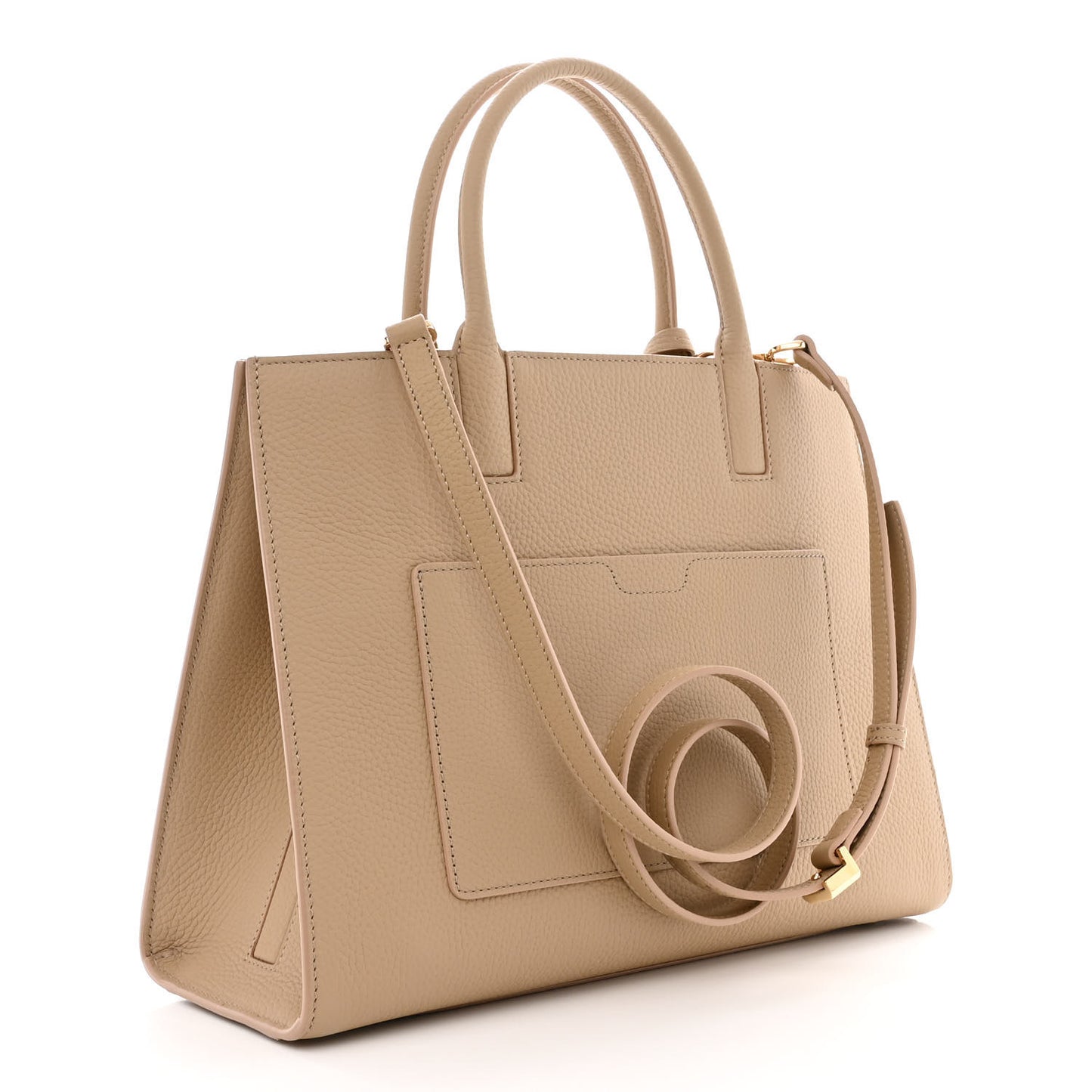 Grained Calfskin Small Frances Tote Oat Beige