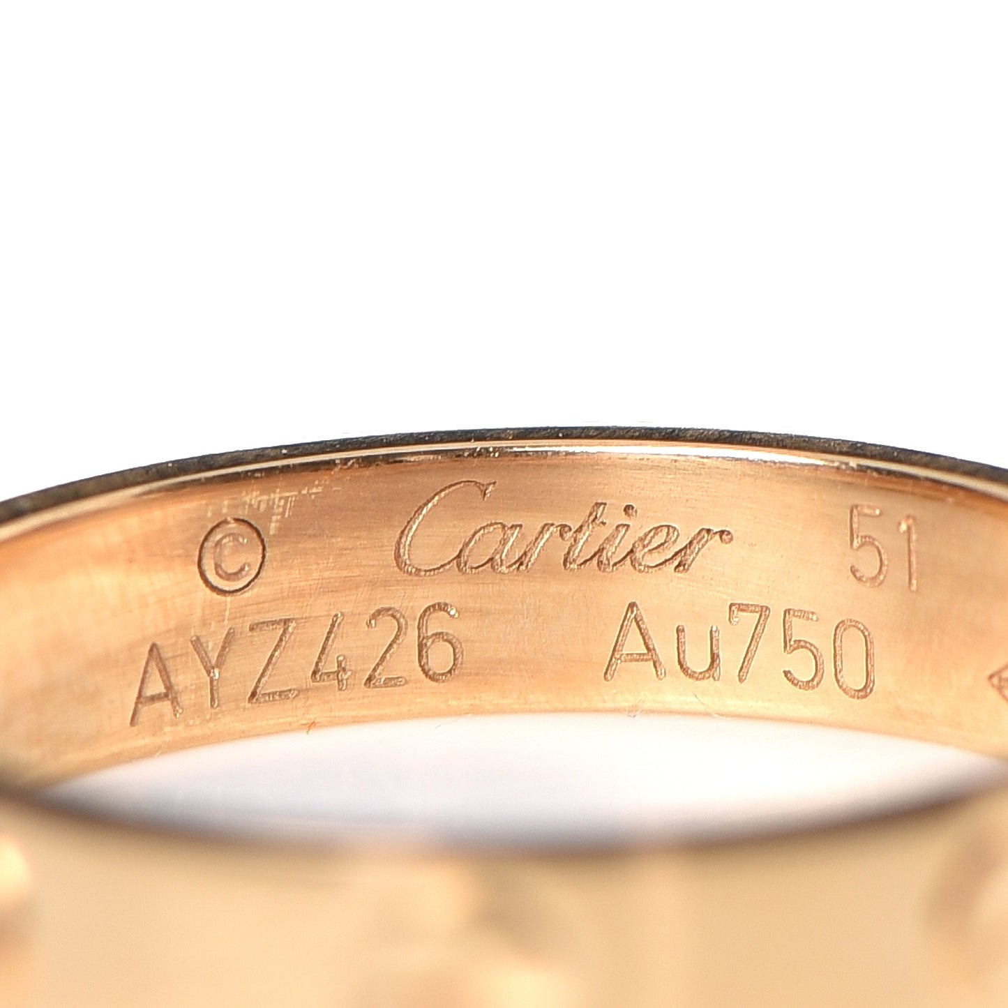 18K Yellow Gold 3.5mm LOVE Wedding Band Ring 51 5.75