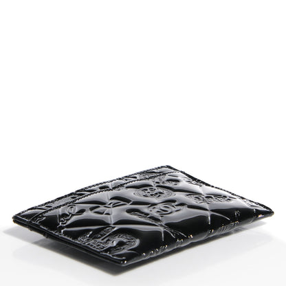 Chanel Patent Calfskin Lucky Symbols Card Holder Case Black 4 of 9