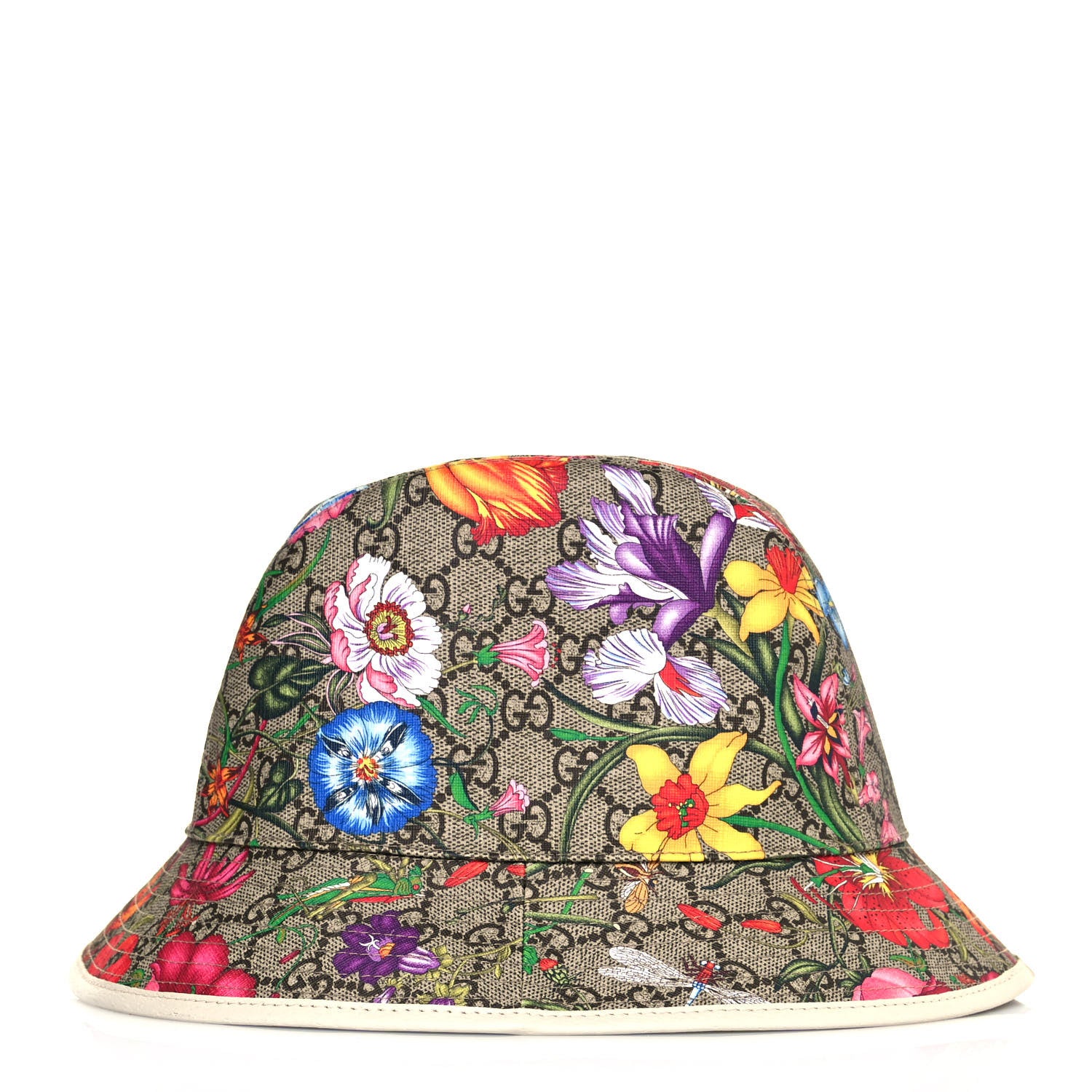 Gucci GG Supreme Monogram Flora Fedora Hat S White 3 of 10
