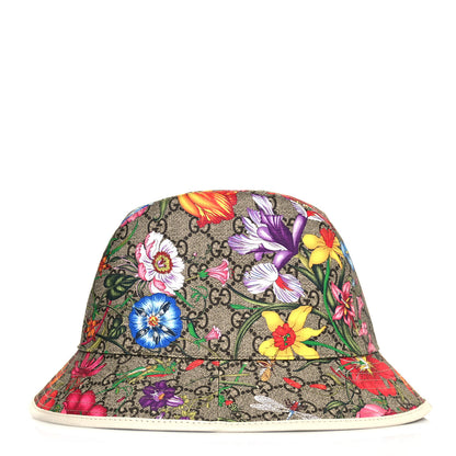 Gucci GG Supreme Monogram Flora Fedora Hat S White 3 of 10