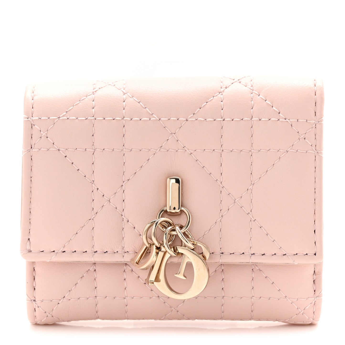 Lambskin Cannage My Dior Veronia Wallet Powder Pink