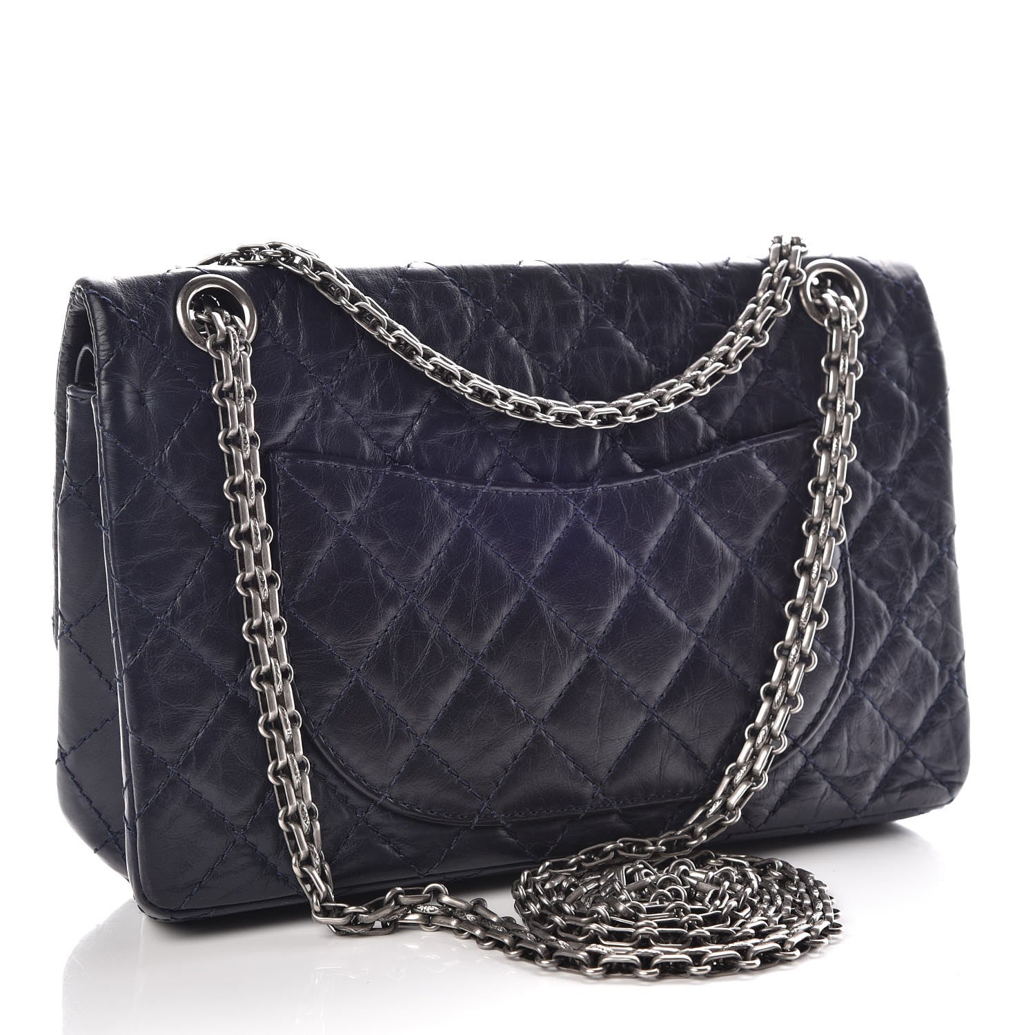 Chanel Aged Calfskin Quilted 2.55 Reissue 225 Flap Navy 3 of 10