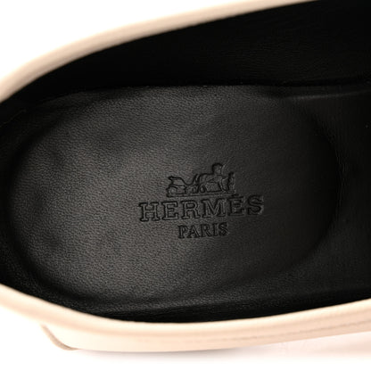 Hermes Calfskin Womens Paris Loafers 37 White 8 of 13
