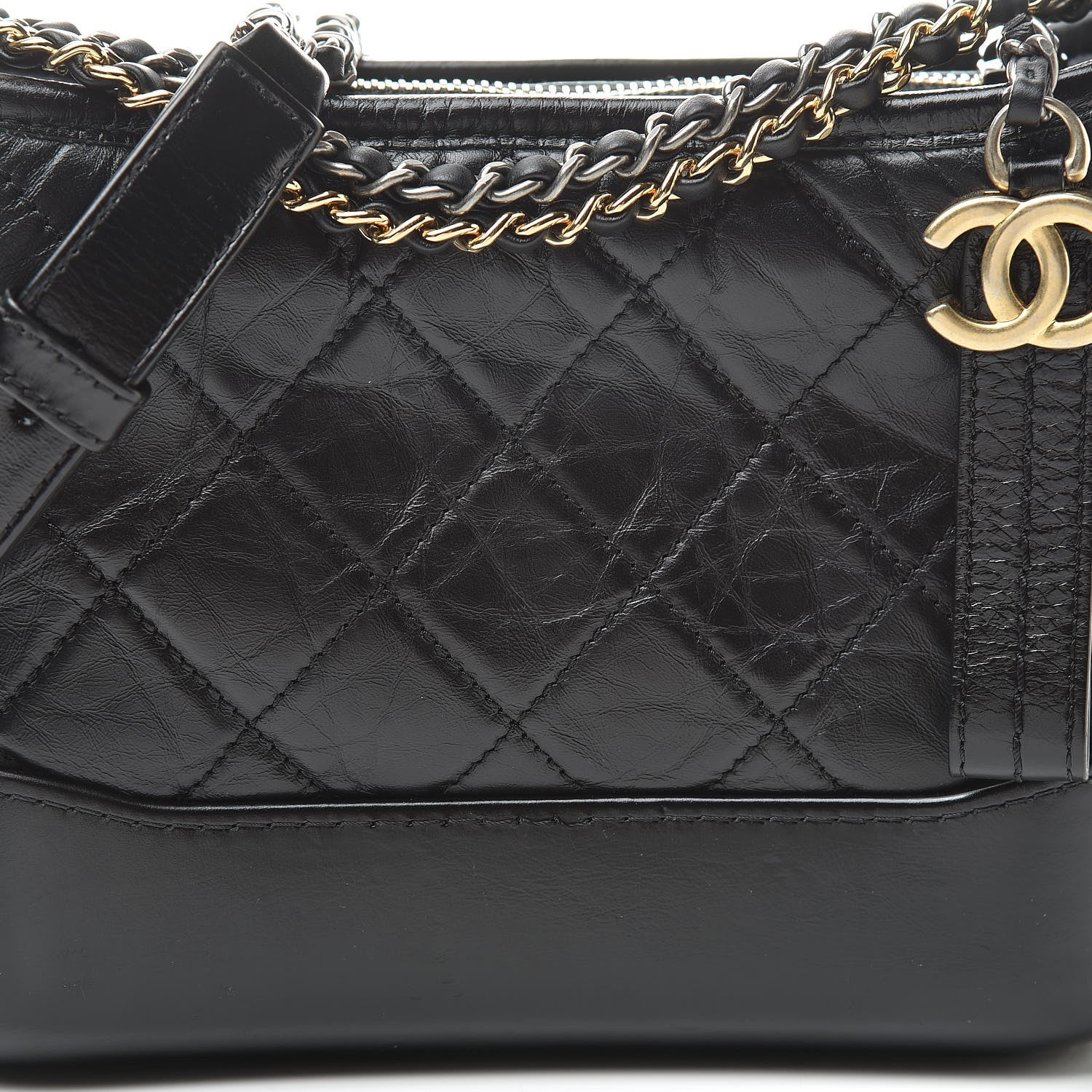 Chanel Aged Calfskin Quilted Small Gabrielle Hobo Black 8 of 13