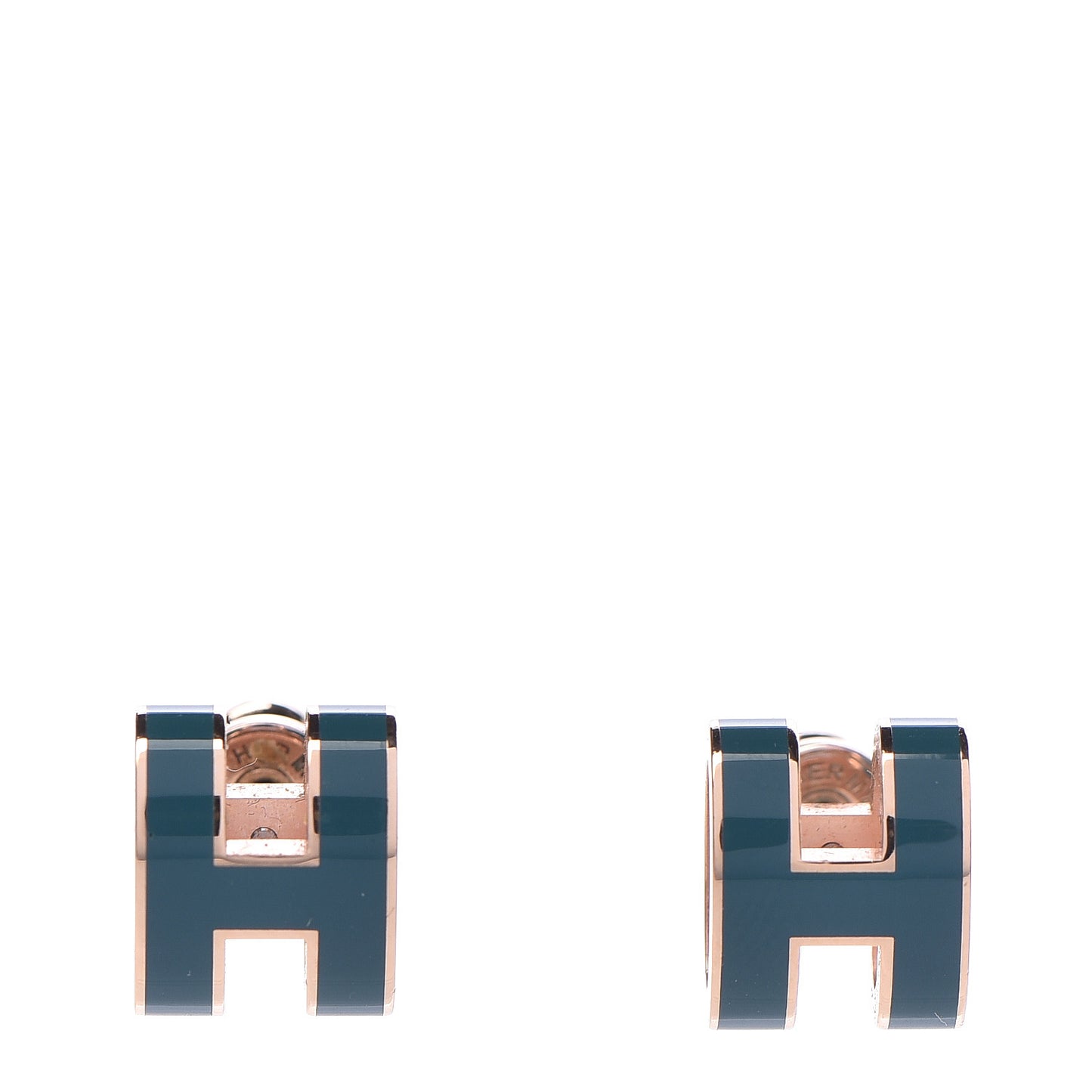 Rose Gold Lacquered Pop H Earrings Emeraude
