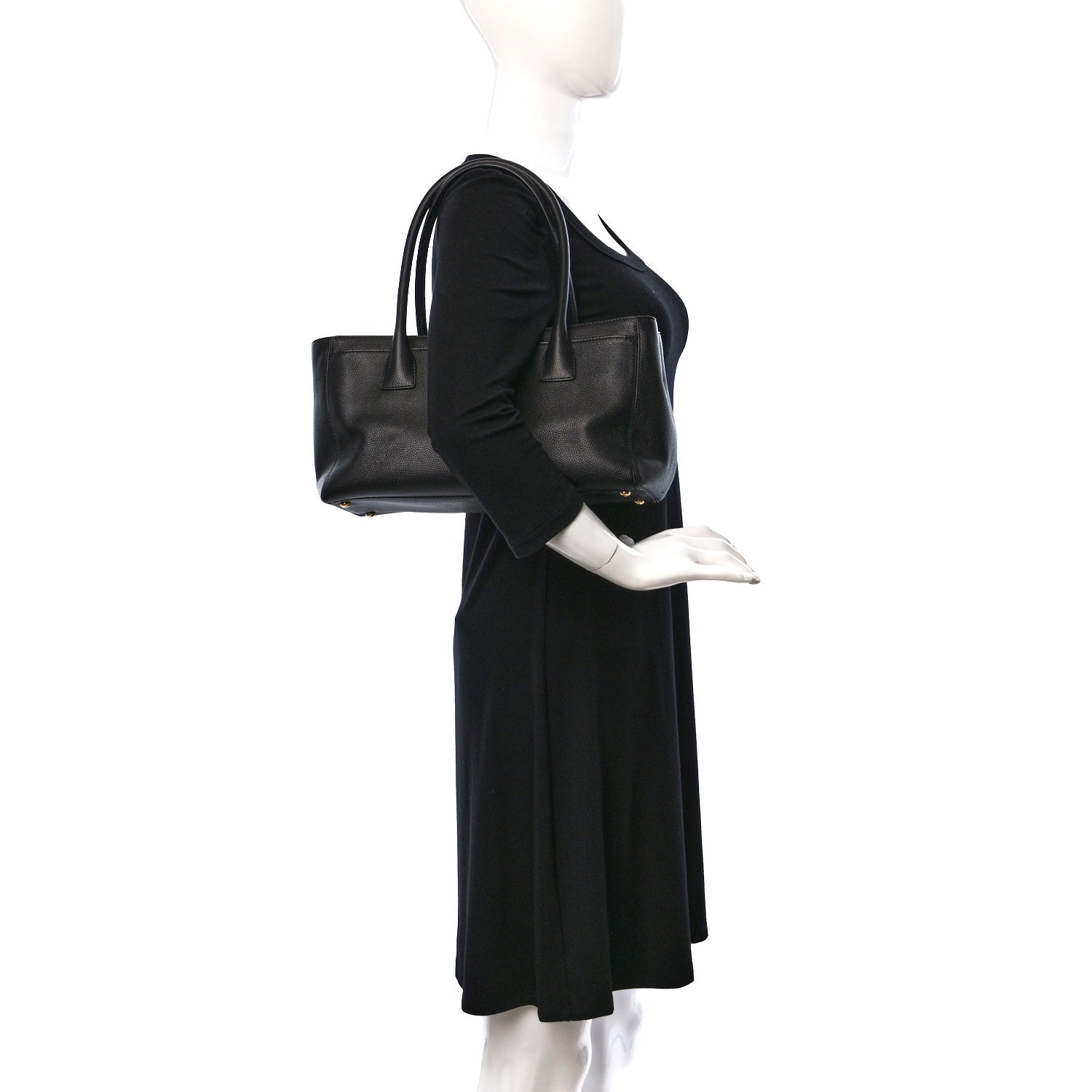 Chanel Calfskin Small Cerf Executive Shopper Tote Black 2 of 9