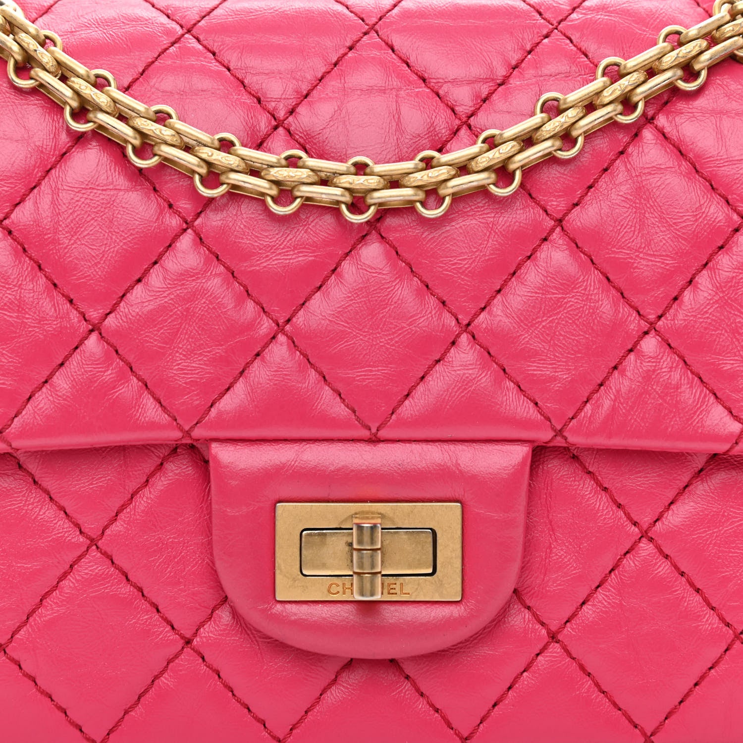 Chanel Aged Calfskin Quilted 2.55 Reissue Mini Flap Pink 9 of 11
