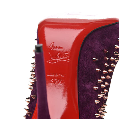 Christian Louboutin Veau Velours Studded Escarpic 100 Pumps 37.5 Merlot Copper 7 of 11