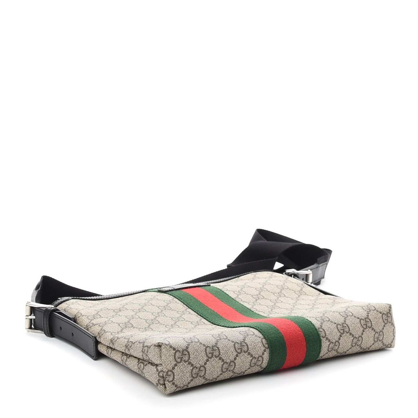 GG Supreme Monogram Web Messenger Bag Black