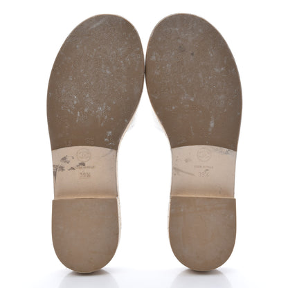 Chanel Tweed Cork CC Mule Sandal 39.5 Silk White 5 of 12