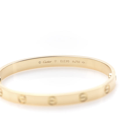 Cartier 18K Yellow Gold LOVE Bracelet 17 5 of 7