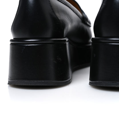 Gucci Kama Calfskin Horsebit Womens Wedge Platform Loafers 40.5 Black 11 of 11
