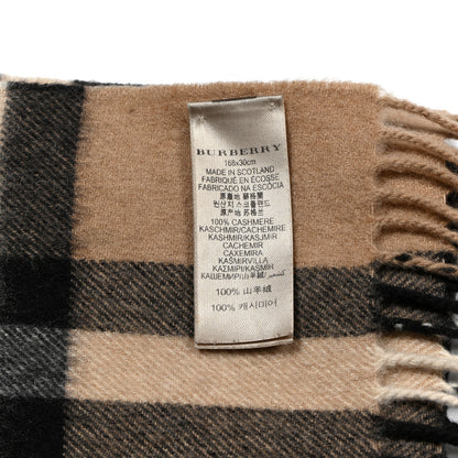 Burberry Cashmere Giant Check Fringe Scarf Camel 3 of 4