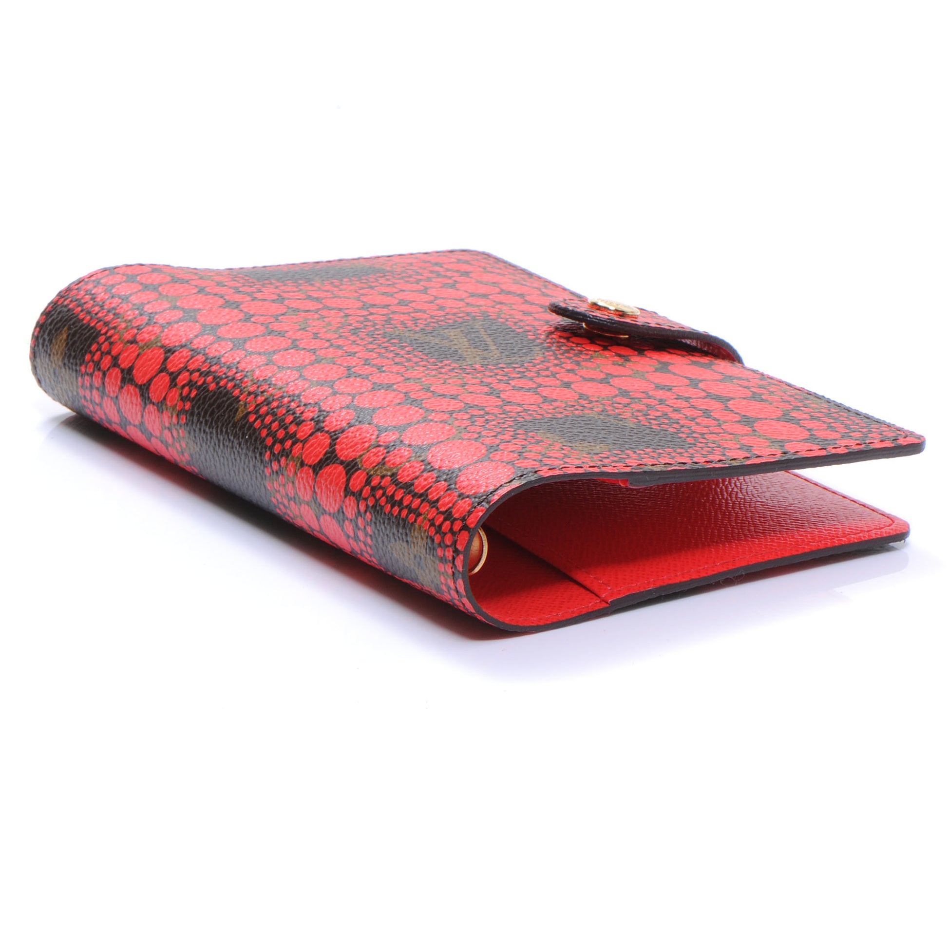 Louis Vuitton Monogram Kusama Town Small Ring Agenda Cover Red 5 of 8