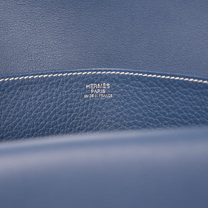 Hermes Taurillon Clemence Halzan 31 Bleu Agate 8 of 9