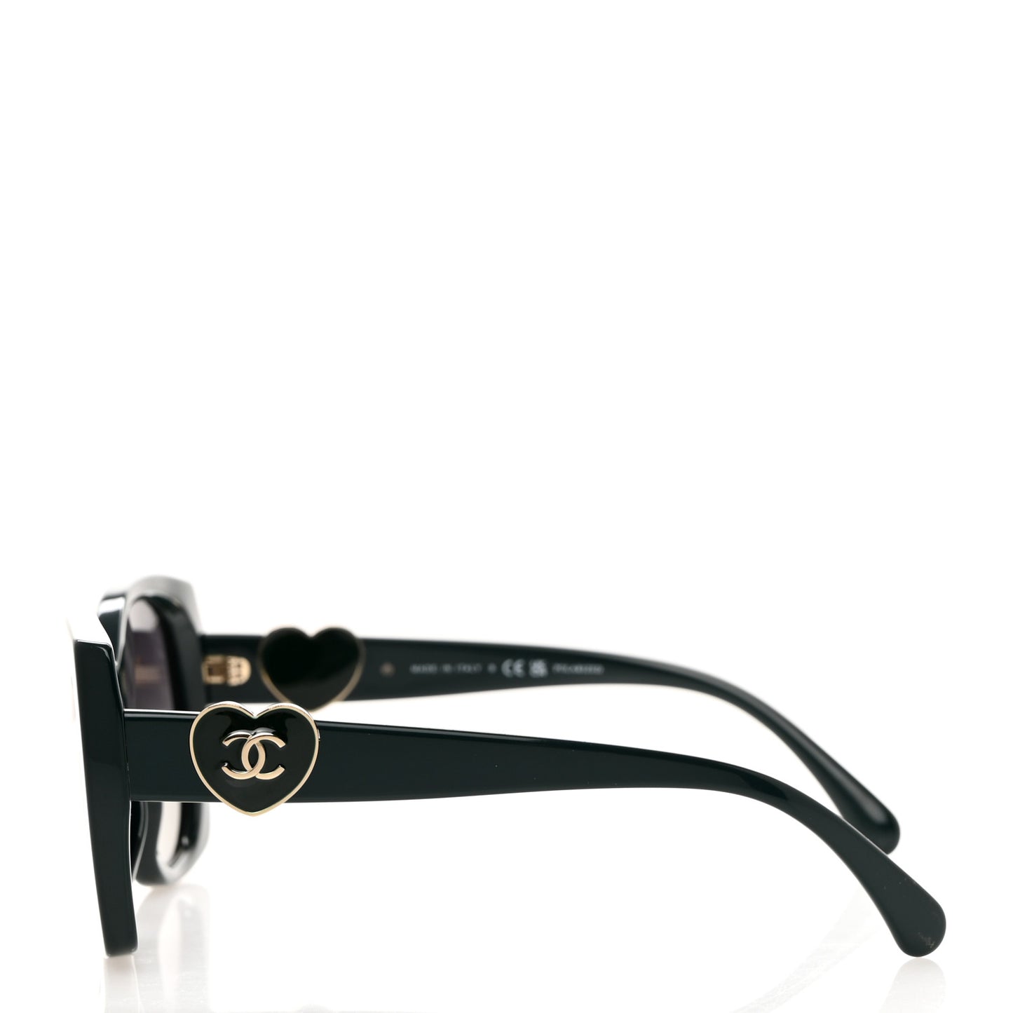 Acetate Square CC Heart Sunglasses 5519 Black