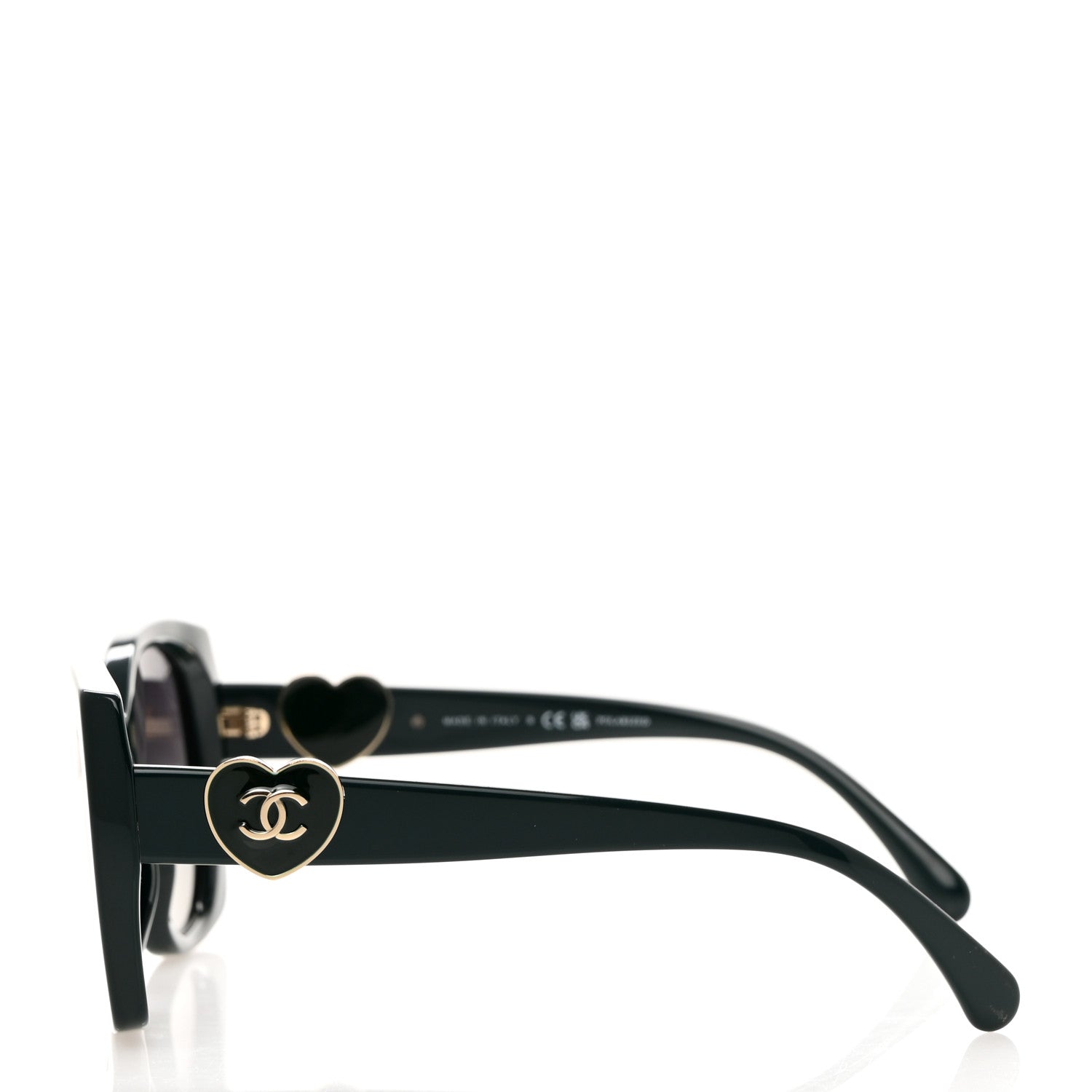 Chanel Acetate Square CC Heart Sunglasses 5519 Black 3 of 8
