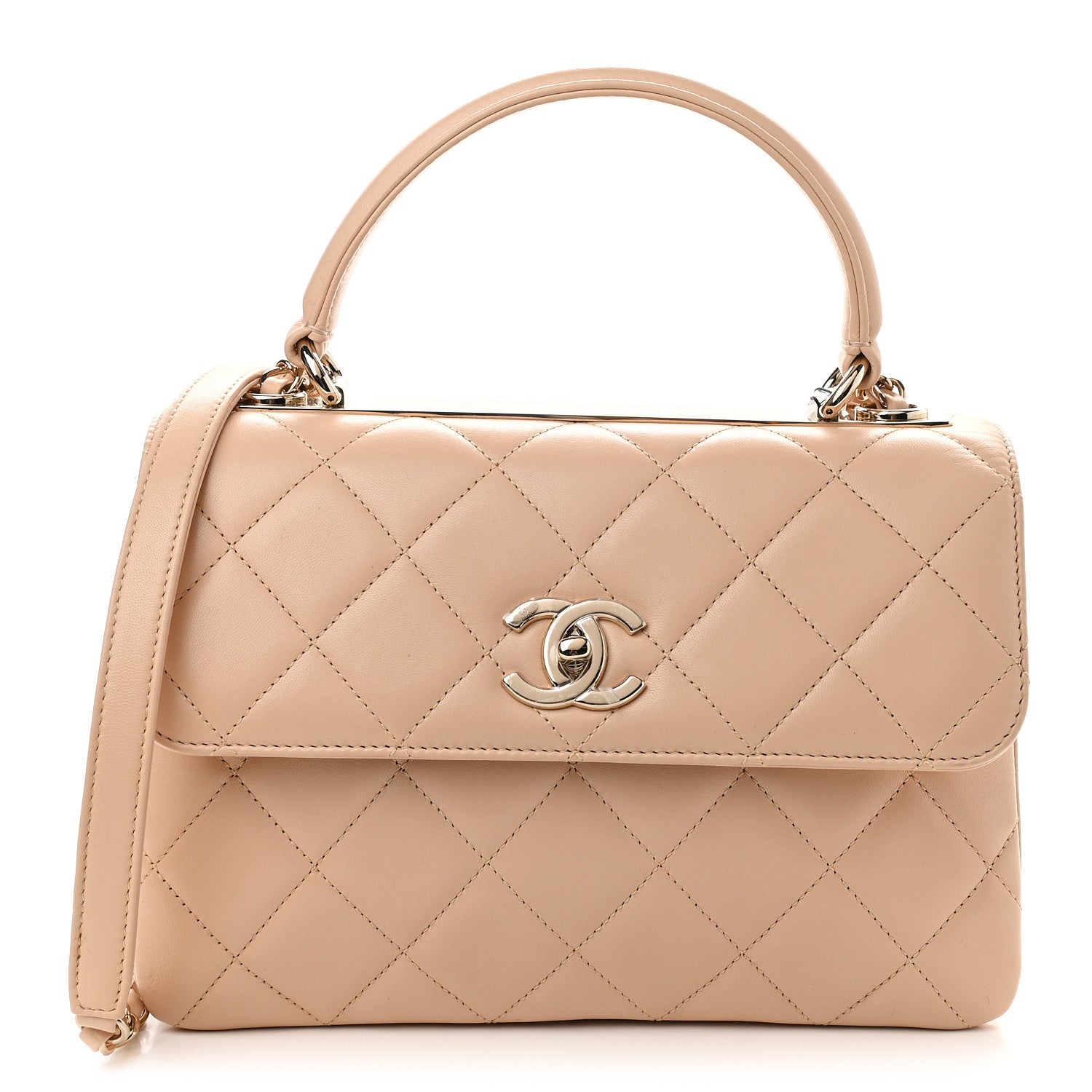 Chanel Lambskin Quilted Small Trendy CC Dual Handle Flap Bag Beige 1 of 9