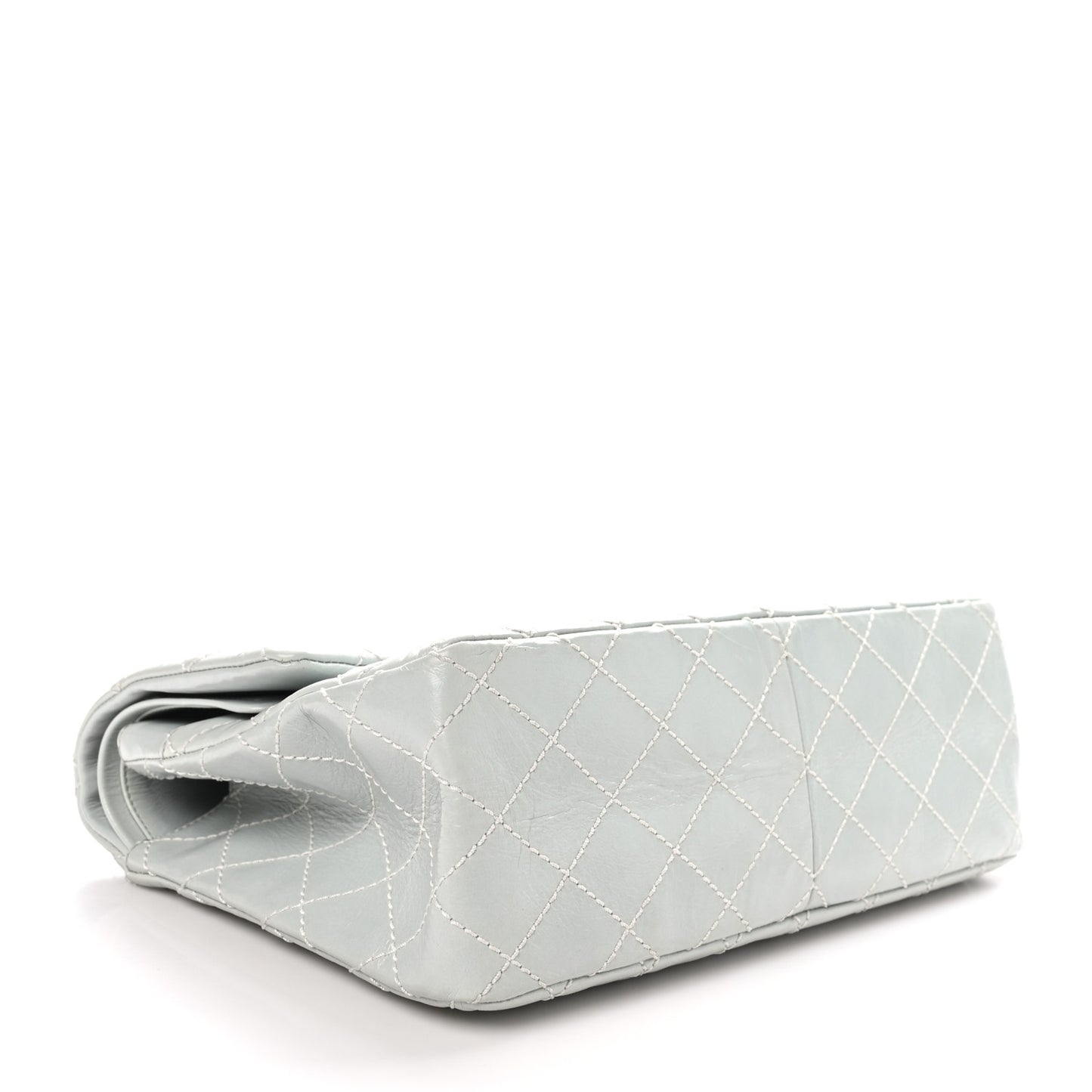 Glazed Calfskin Quilted Surpique 2.55 Reissue Flap Light Blue