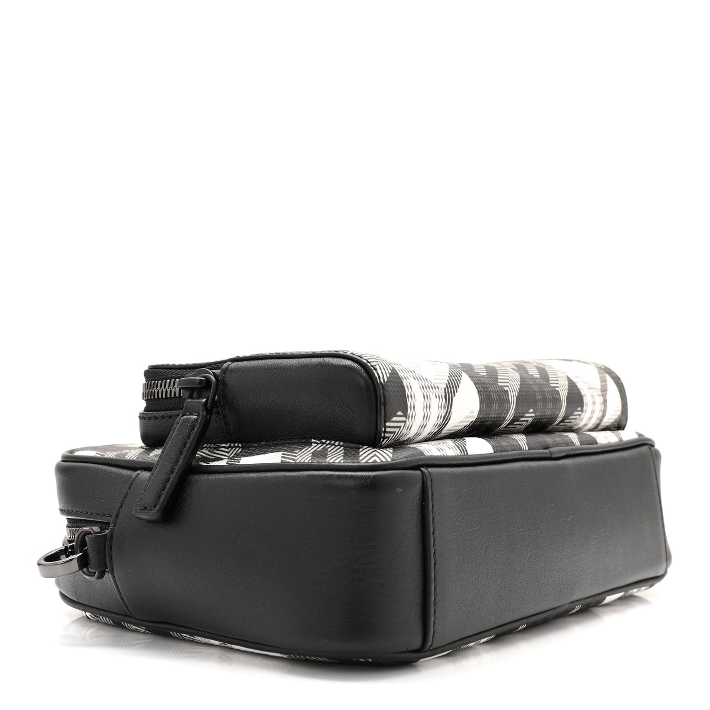 Jacquard Cubic Monogram Klassic Crossbody Bag Black White
