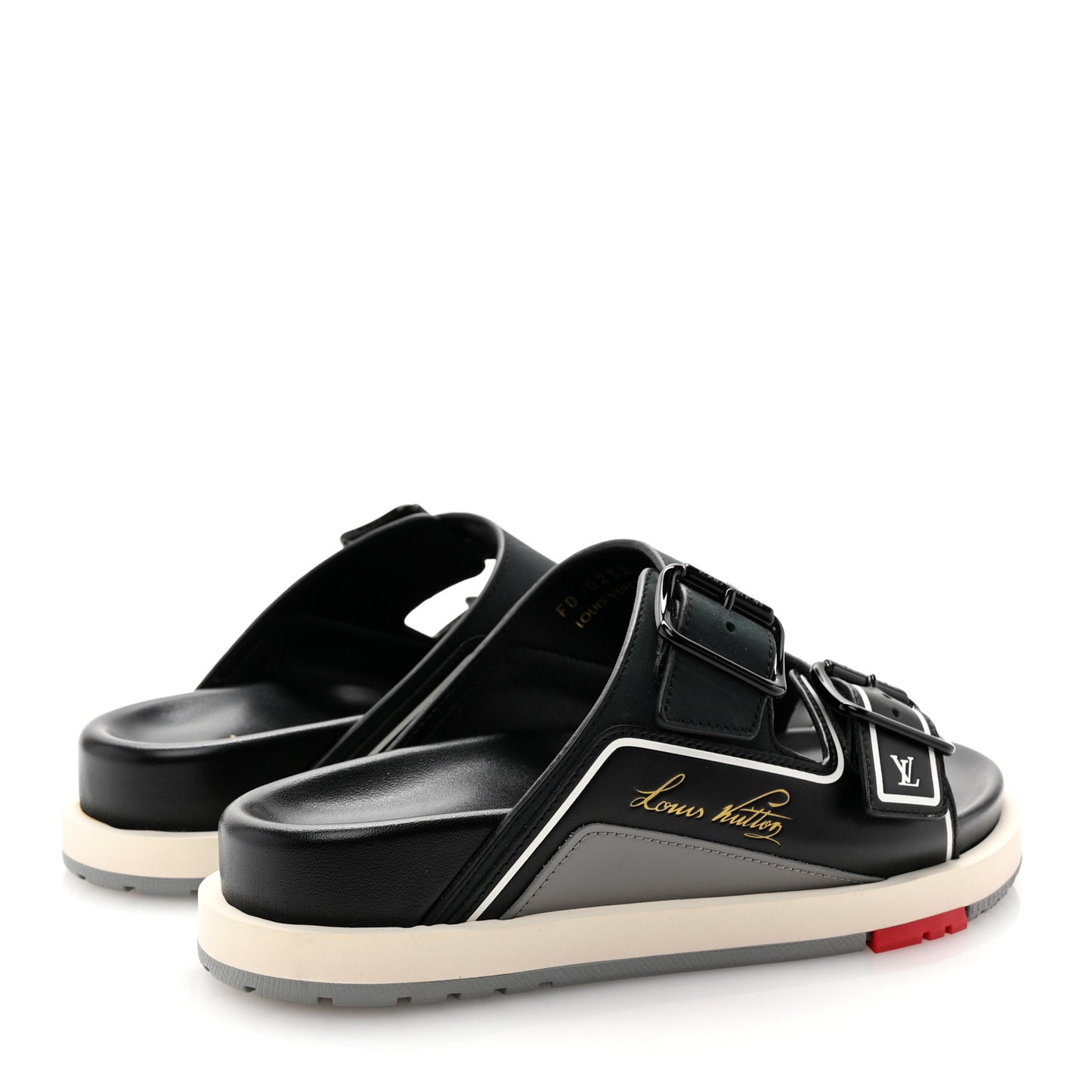 Mix Materials Mens LV Script Trainer Mules 5 Black Multicolor