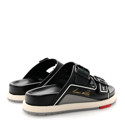 Louis Vuitton Mix Materials Mens LV Script Trainer Mules 5 Black Multicolor 4 of 12
