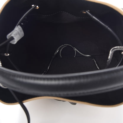 3.1 Phillip Lim 3.1 Smooth Calfskin Suede Bi-Color Small Soleil Bucket Drawstring Almond Black 7 of 9